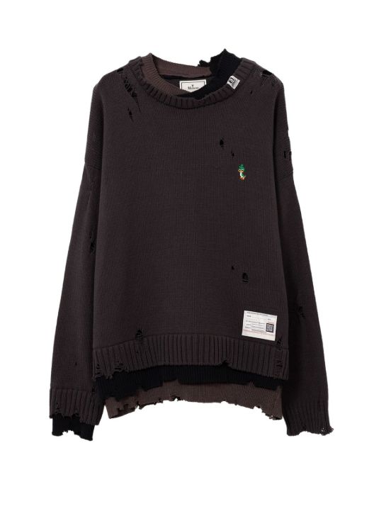 ブリーチドハーフジップフーディ - Bleached Half Zip Hoodie (BLACK)