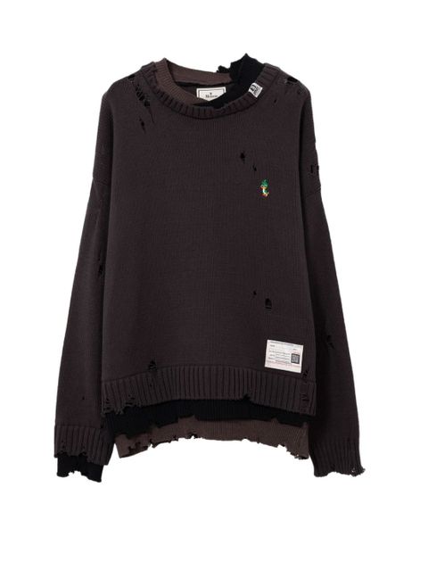 ブリーチドハーフジップフーディ - Bleached Half Zip Hoodie (BLACK)