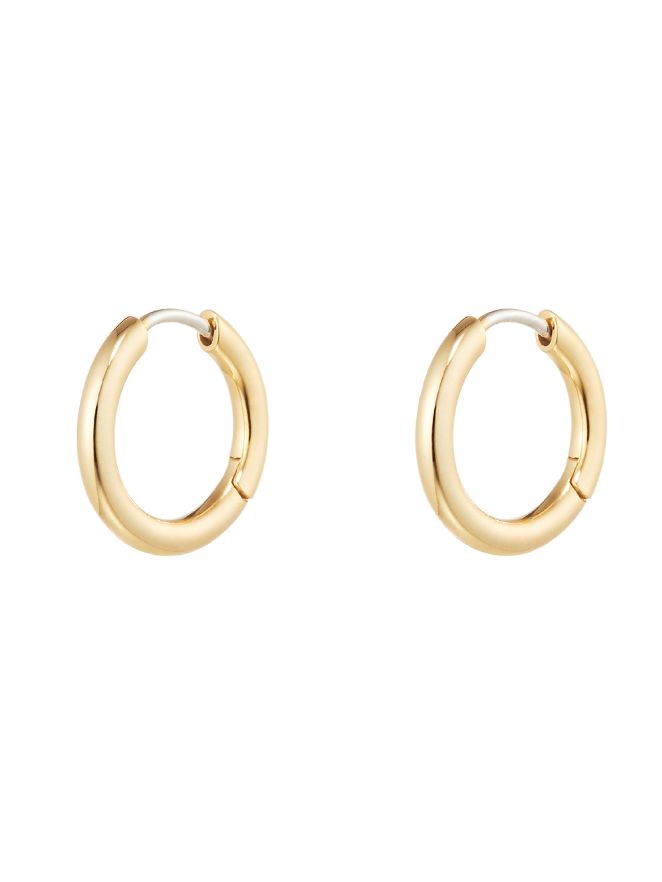 【両耳用】 Two-way Star Hoop Earrings（GOLD) - スターフープピアス