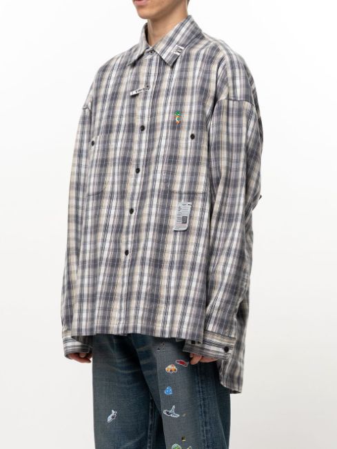 チェック ロングスリーブ シャツ - Check Long Sleeve Shirt (BLACK)