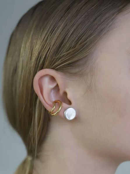 ダブルラインイヤーカフ GOLD ゴールド シンプル デザイン ユニセックス アクセサリー