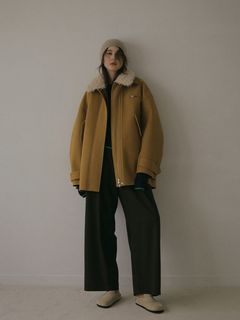 マルチファブリックリバーシブルコート - BROWN