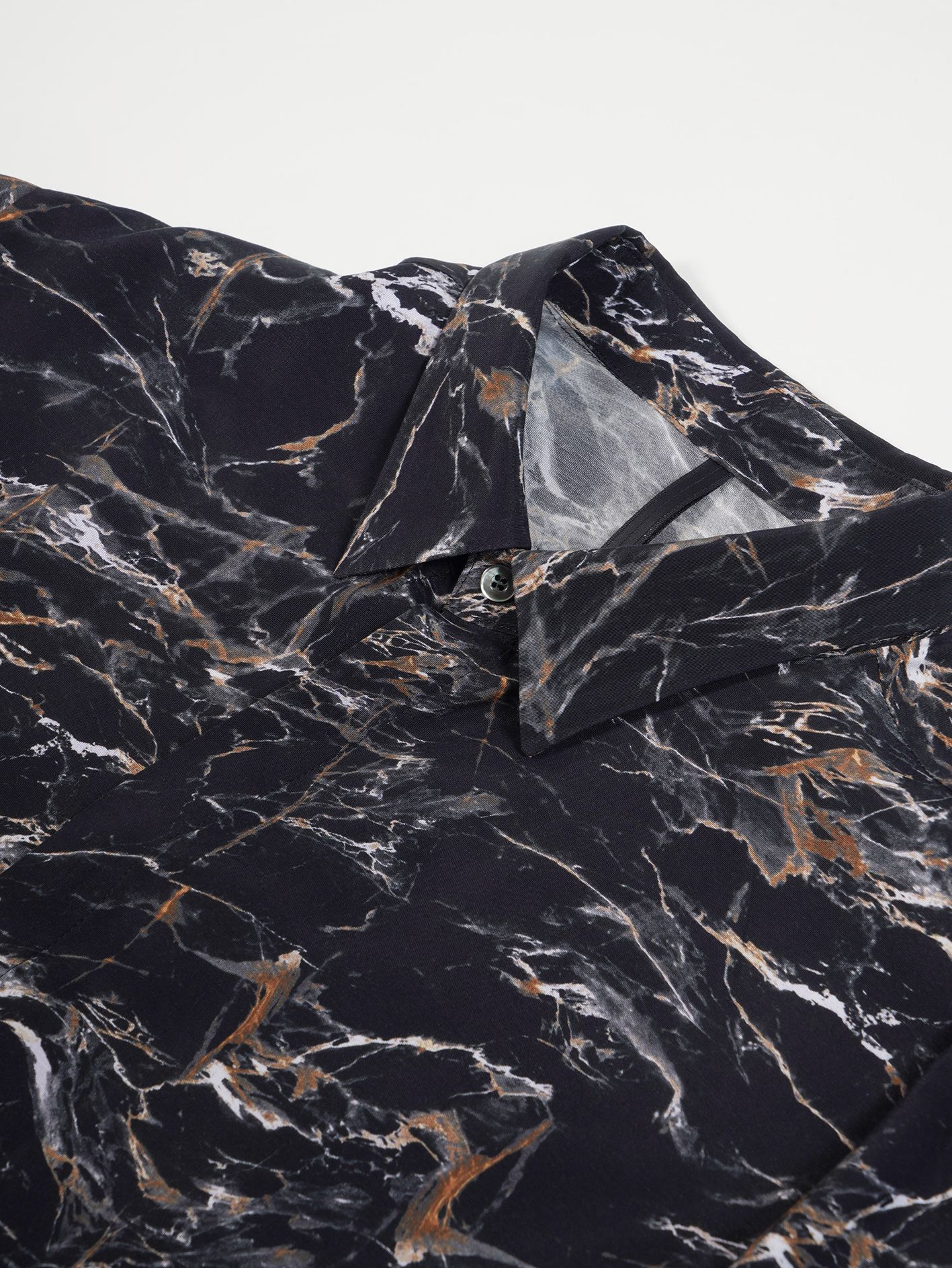 Visファイユマーブルプリント レギュラーシャツ - Regular Shirt - BLACK MARBLE