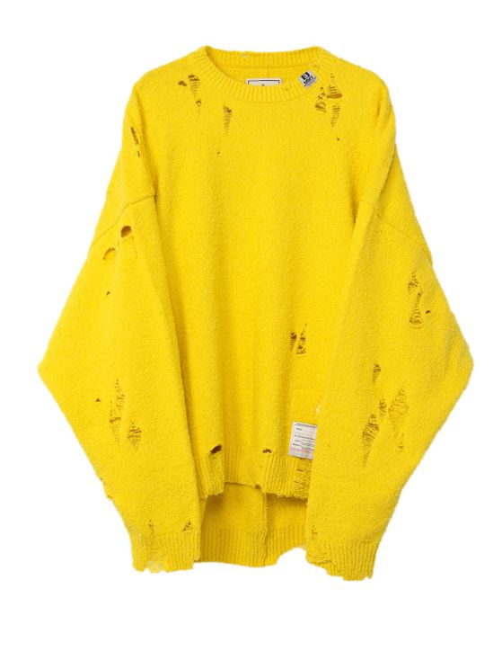 ワイドバック ニット セーター - Wide Back Knit Sweater - YELLOW