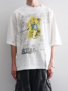 ディストレストTシャツ - Distressed T-shirt - WHITE