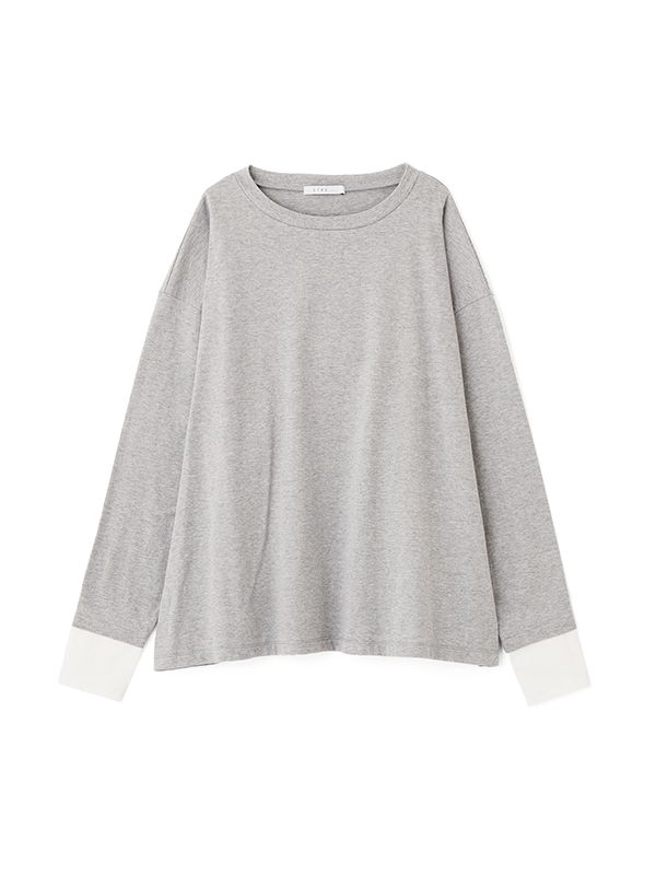 スリークラインカフスロンTee / カットソー (GREY)