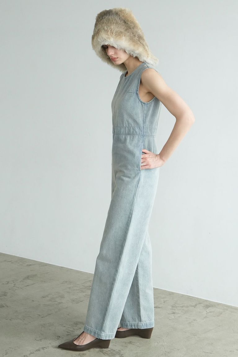 CLANE - バック オープン デニム オールインワン - BACK OPEN DENIM 