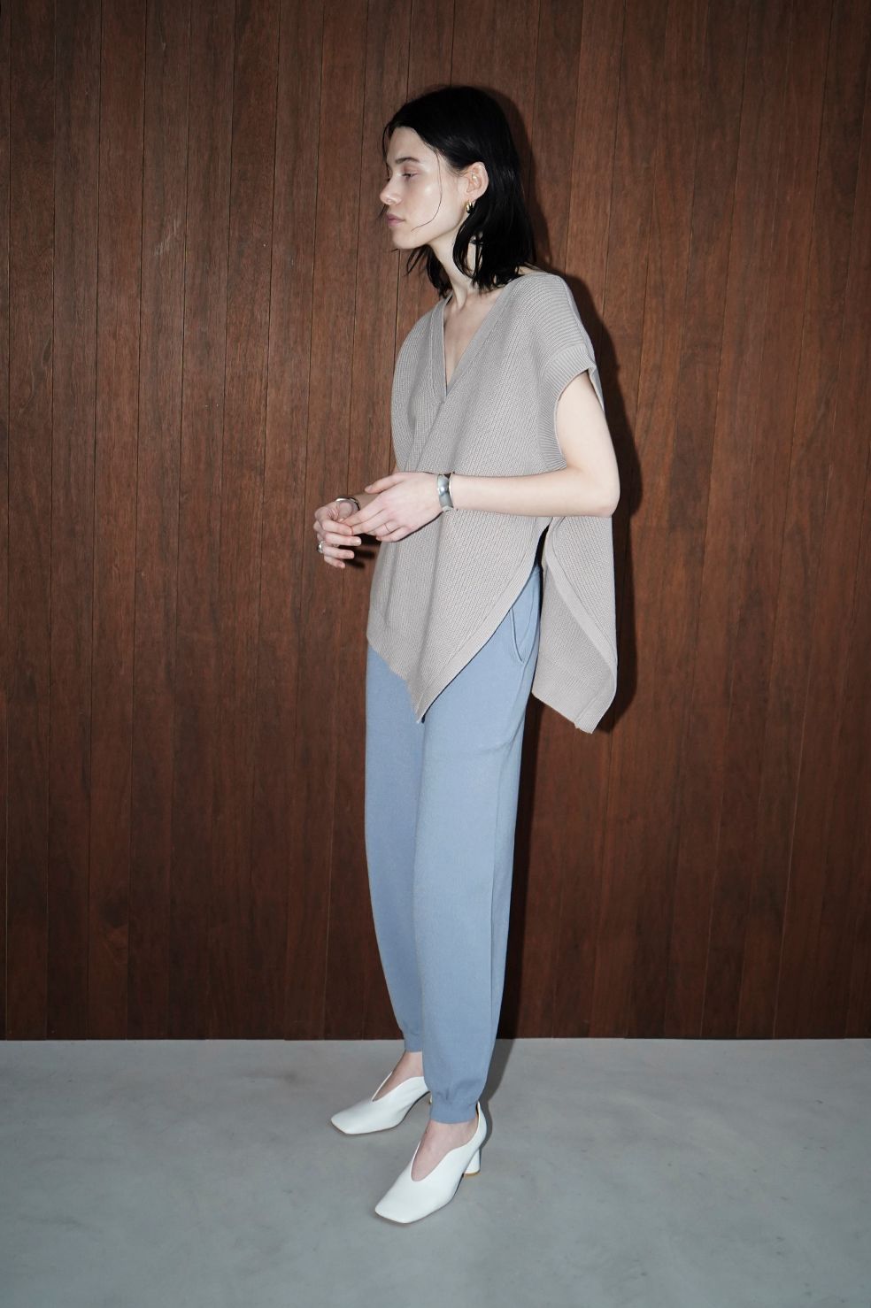 CLANE クラネ SLIM KNIT PANTS/IVORY - カジュアルパンツ