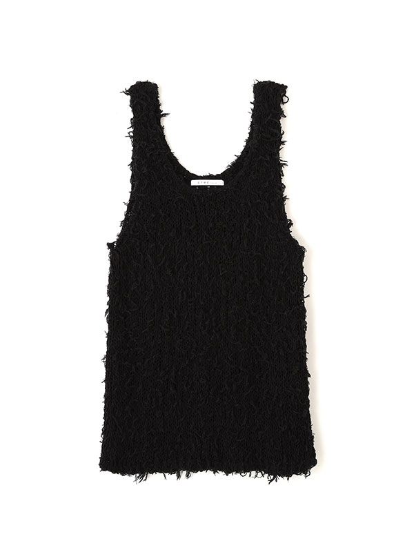 ミックスヤーンニットタンクトップ(BLACK)