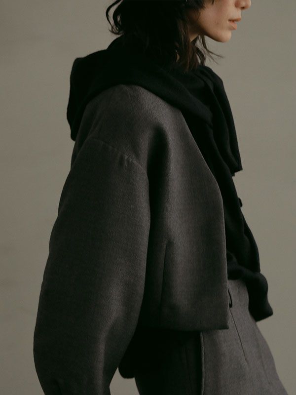 ETRE TOKYO - フードストールニットプルオーバー - GREY
