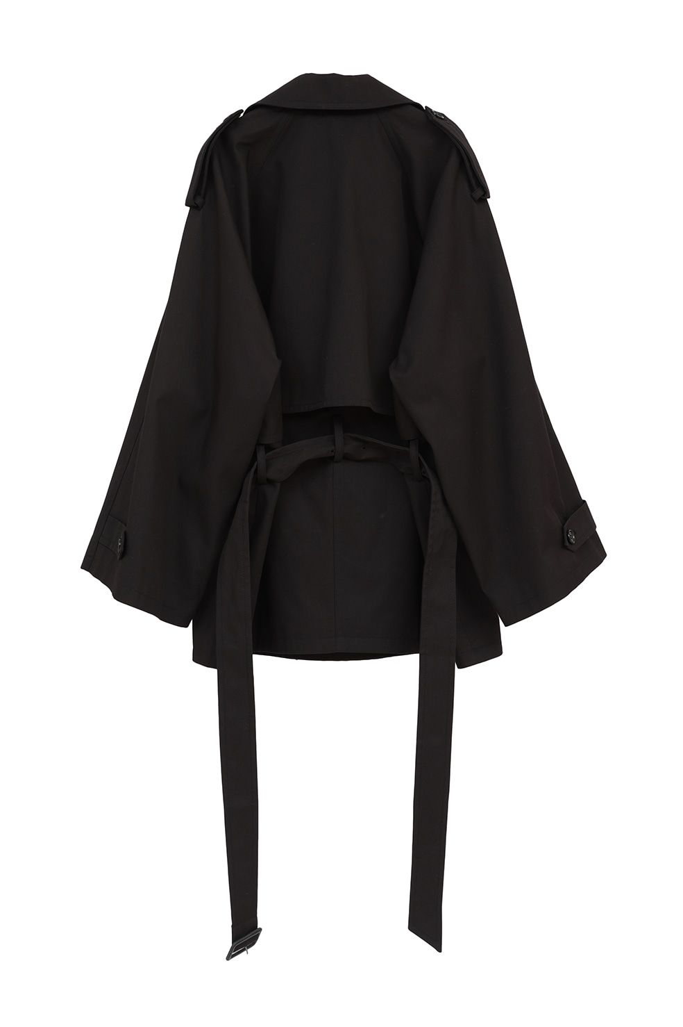 オーバー ショートトレンチコート - OVER SHORT TRENCH COAT (BLACK)