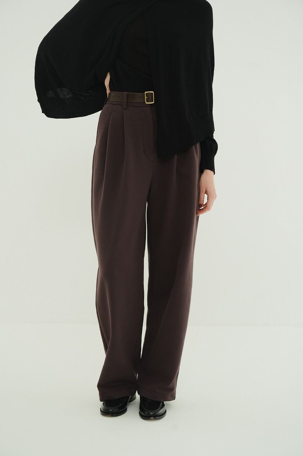 2タックスウェットパンツ - TWO TUCK SWEAT PANTS (BROWN)