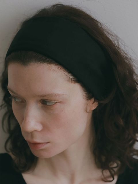 スウェードライクヘアバンド （BLACK)
