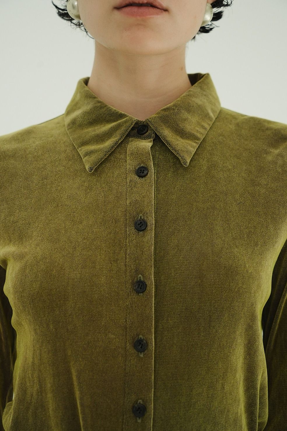 チュールフロッキーシャツ | TULLE FLOCKY SHIRTS (GREEN)