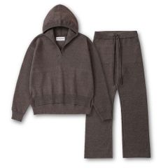 ルームウェアセット - RIB KNIT LOUNGE SET - ブラウン