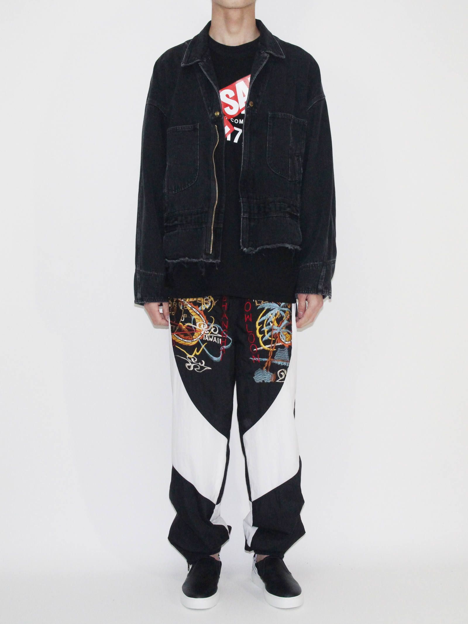 DOUBLET 18SS - BREAK UP EMBROIDERY TRACK PANTS | ADDICT WEB SHOP