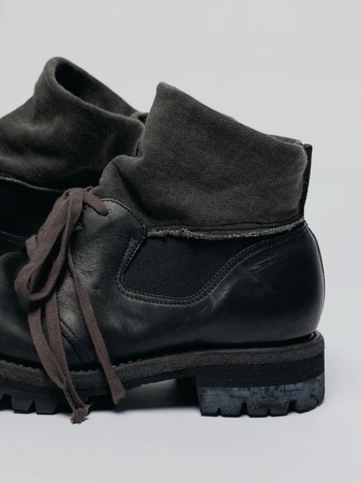 コットン リブ ダービーシューズ - COTTON RIB DERBY SHOES -  VI-3682-09 - A-BLACK