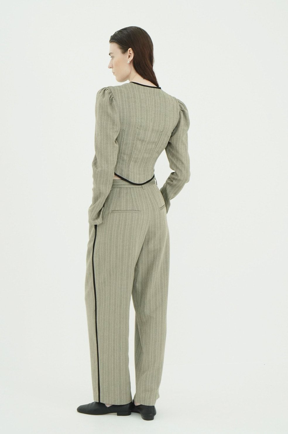 ヘリンボーン柄 ラインパンツ -  HERRINGBONE LINE PANTS (MIX)