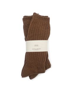 ロング丈ソックス "2足セット" -  2P LONG SOCKS -  BROWN