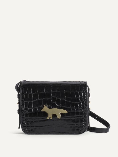 EDIE バッグ - クロコダイル型押し 2WAYショルダーバッグ －ブラック