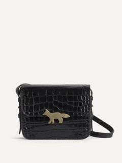 EDIE バッグ - クロコダイル型押し 2WAYショルダーバッグ －ブラック