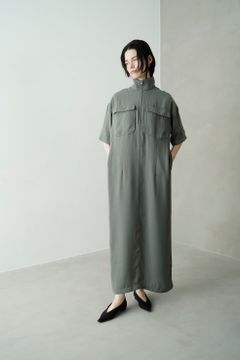 ハーフ ジップ ミリタリー ワンピース - HALF ZIP MILITARY ONE PIECE MOS GREEN