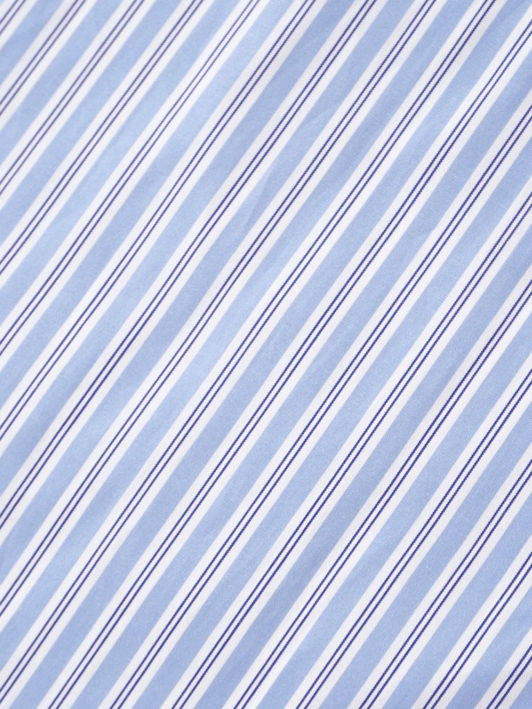 トーマスメイソン ストライプボタンダウンシャツ - T.M. STRIPE BUTTON DOWN SHIRT [SAX STRIPE]