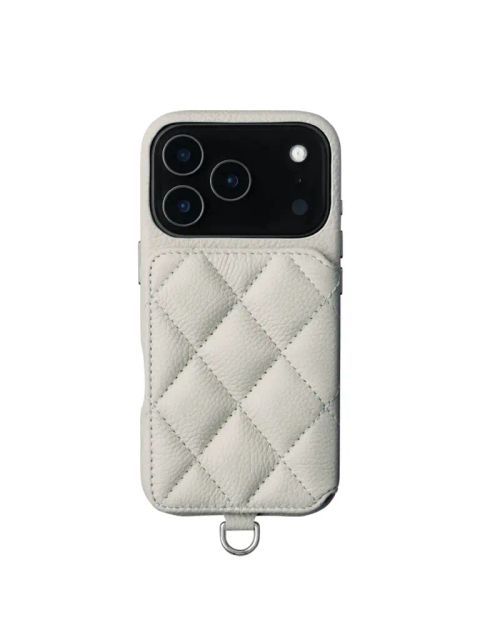 【GRACE / グレイス】 手帳型 レザーケース iPhone 14～17シリーズ対応 （パール）