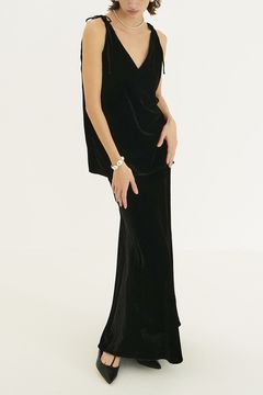 ベルベットスカート - VELOUR MERMAID LINE SKIRT- BLACK