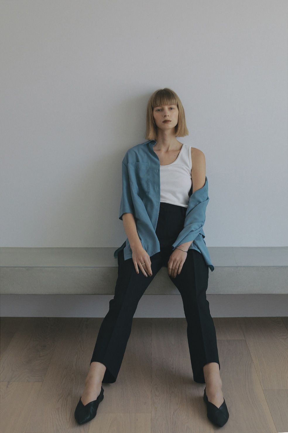 バック レイヤー シャツ -  BACK LAYER SHIRT - BLUE