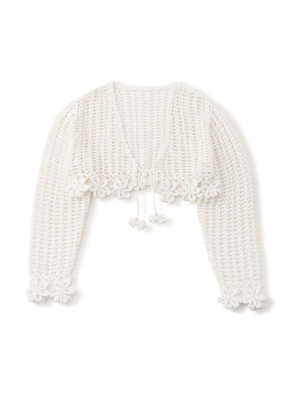 クロシェニットカーディガン (WHITE)