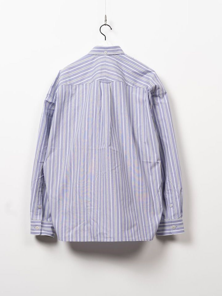 コットン ストライプ ロング スリーブ シャツ | Cotton Stripe Long-sleeve Shirt- LIGHT BLUE