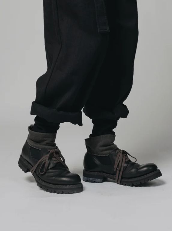 コットン リブ ダービーシューズ - COTTON RIB DERBY SHOES -  VI-3682-09 - A-BLACK