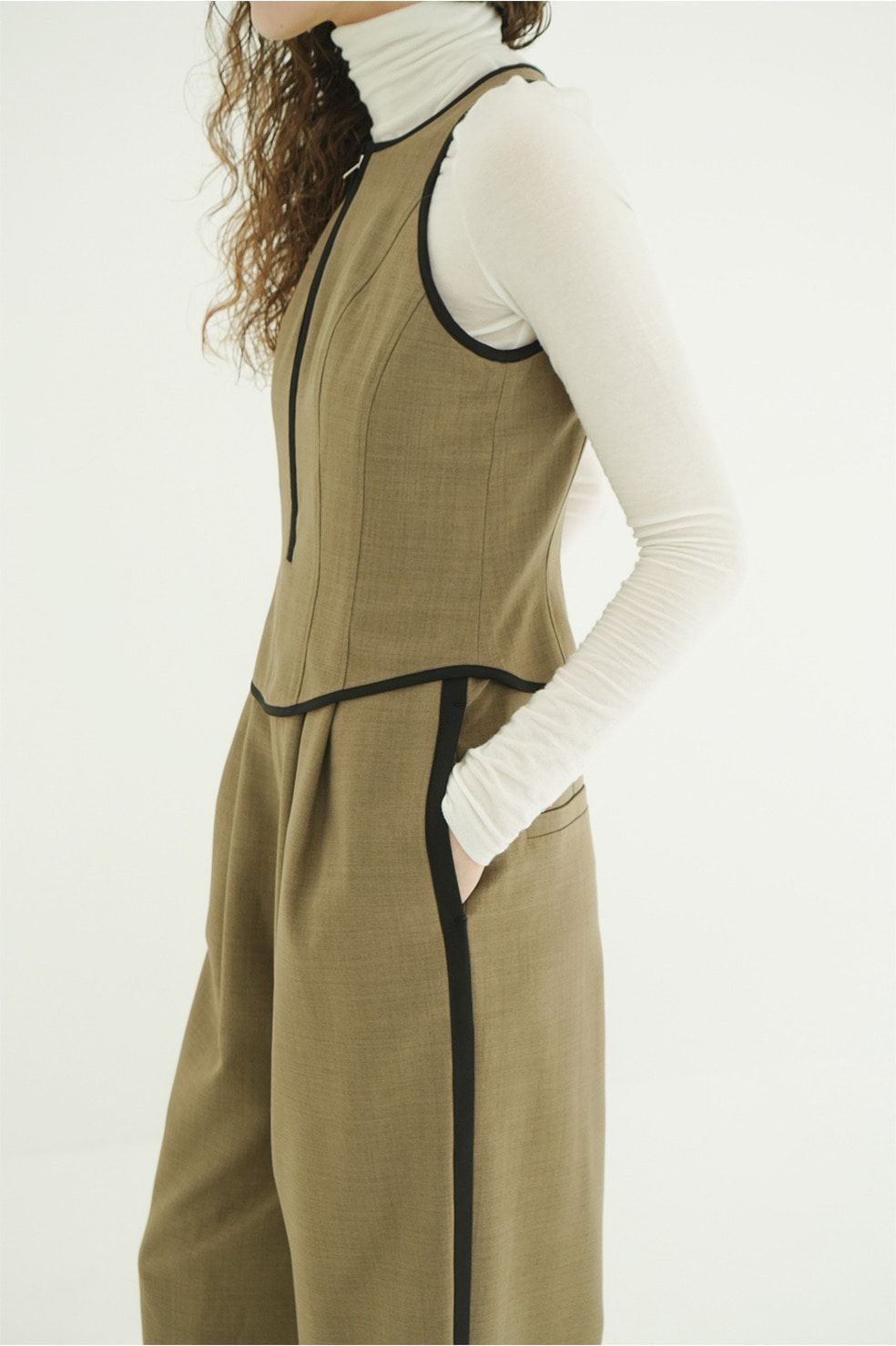 ビスチェレイヤードオールインワン -  BUSTIER LAYERED ALL IN ONE （BROWN）