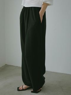 カットオフキュプラリラックスパンツ - BLACK