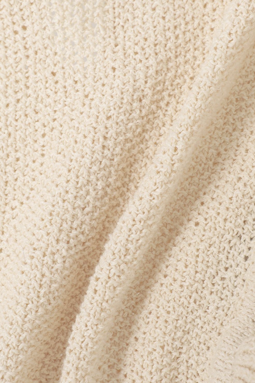 フリル スリーブ ニットトップス - FRILL SLEEVE KNIT TOPS (IVORY)