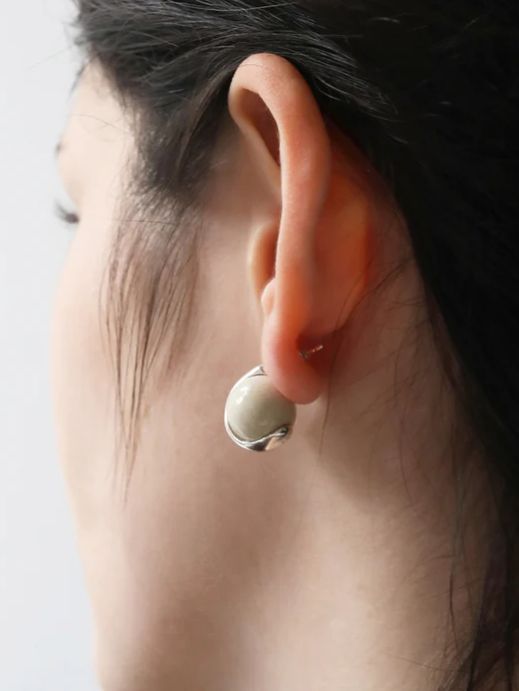 【両耳用】スフィアピアス SV シルバー シンプル デザイン ユニセックス アクセサリー