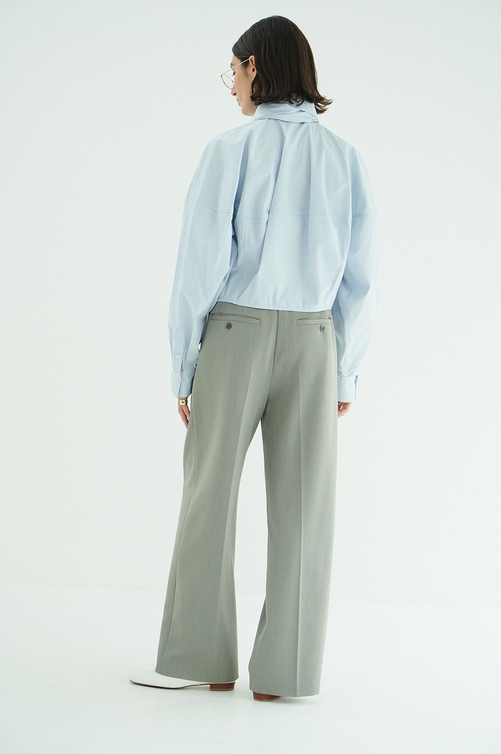 ツーウェイタックストレートパンツ - 2WAY TUCK STRAIGHT PANTS (GREY)