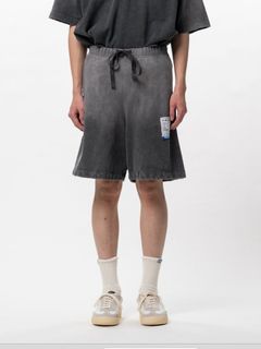 スウェット ショーツ - Sun Faded Like Distressed Sweat Shorts (BLACK)