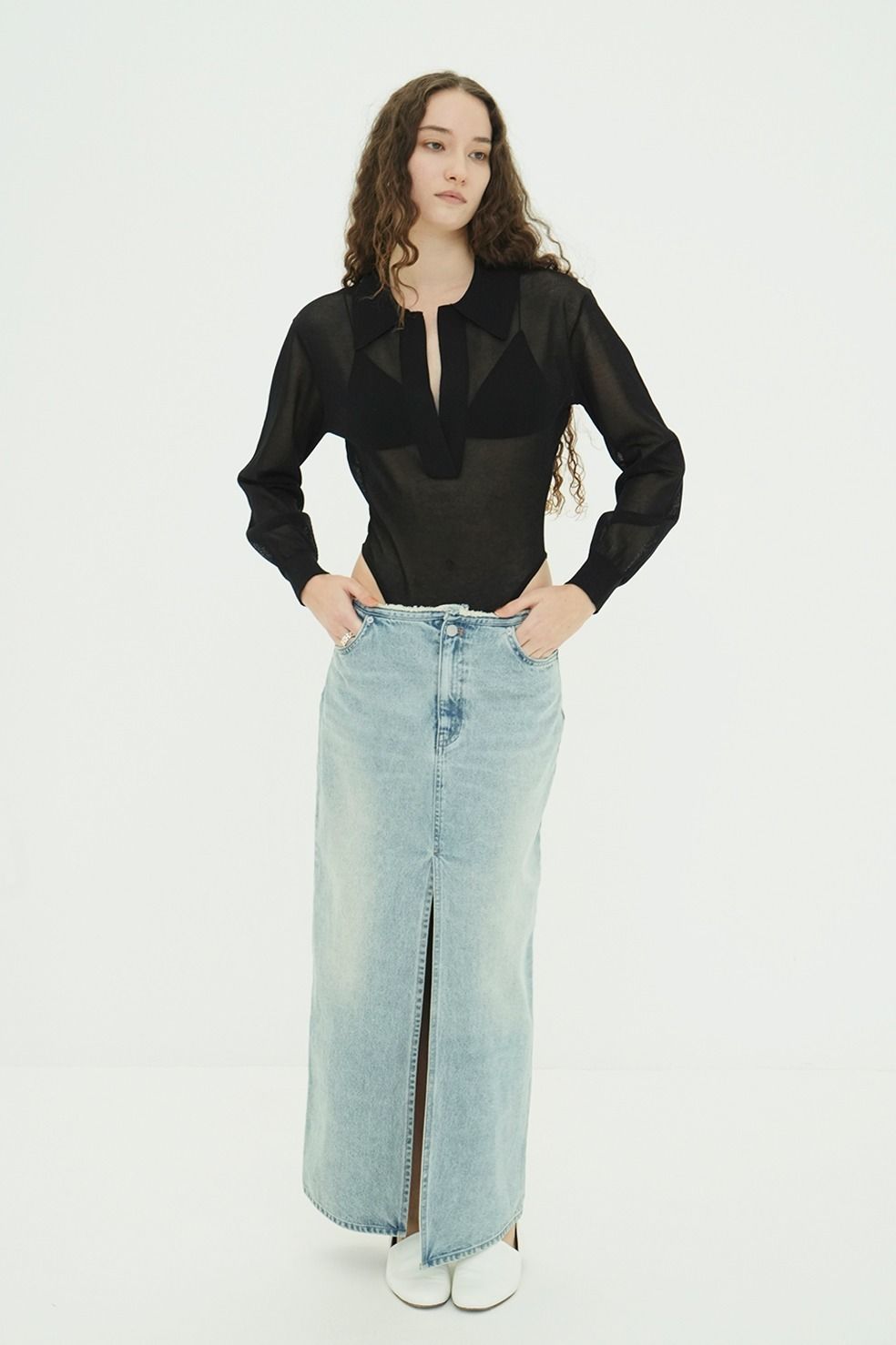 スキッパー ニット ボディスーツ - SKIPPER KNIT BODYSUITS (BLACK)