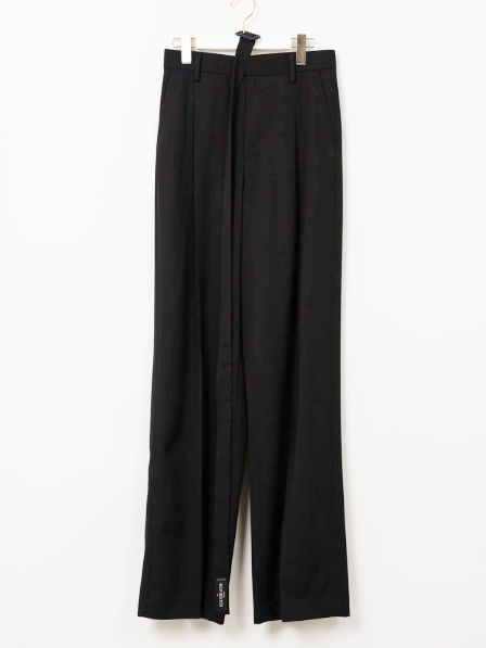 ベルト付きスラックス - BELTED TROUSERS (BLACK)