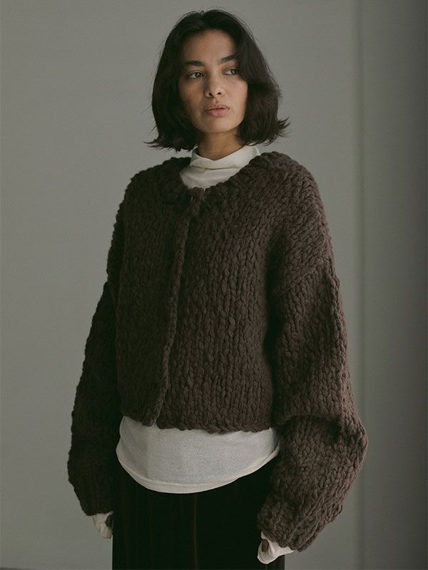 2wayハンドニットカーディガン (BROWN)
