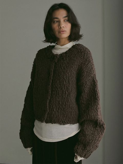 2wayハンドニットカーディガン (BROWN)