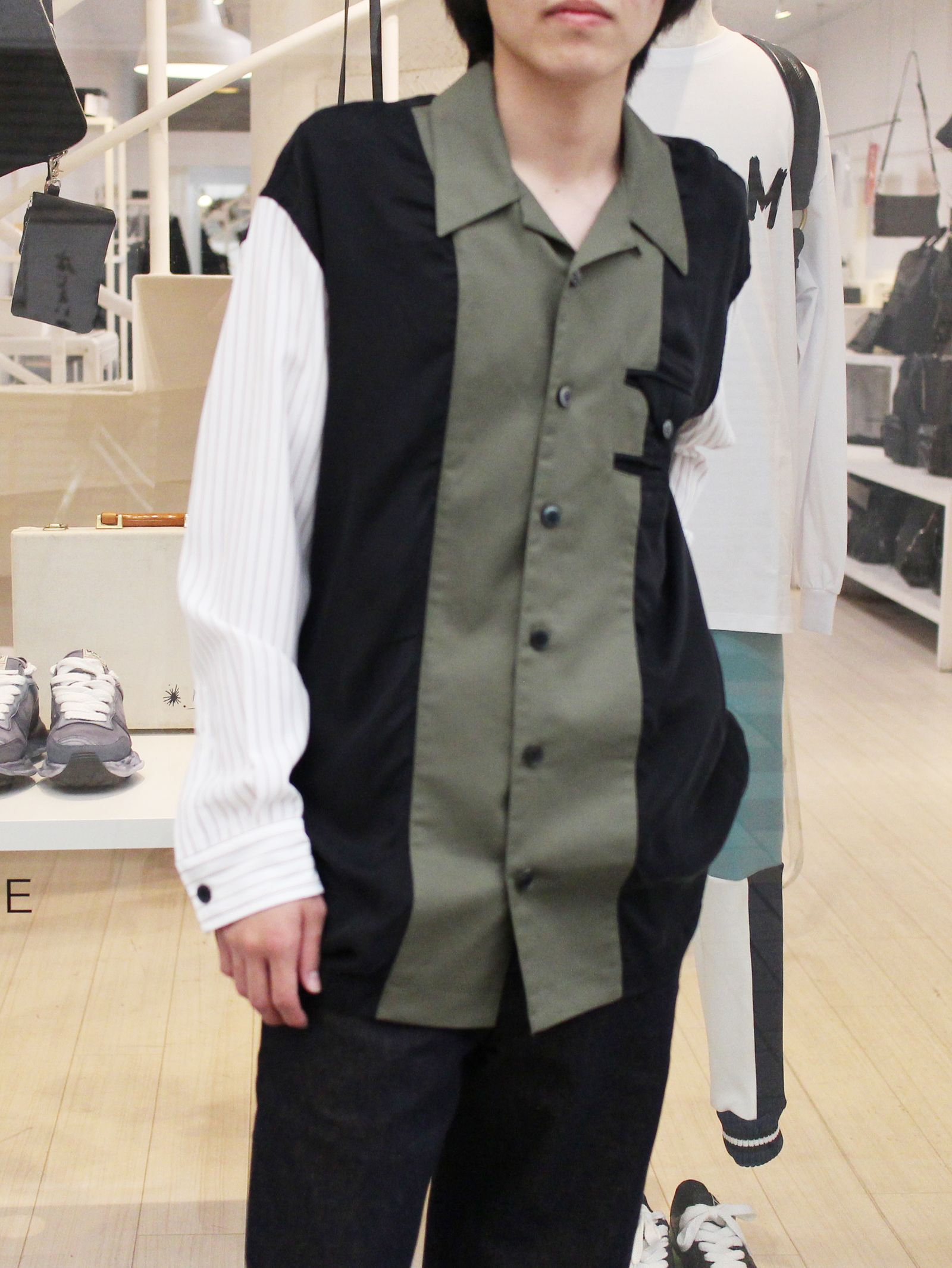 京都造形芸術大学出身YUKI HASHIMOTO LINING SHIRTS（MOSSGREEN）