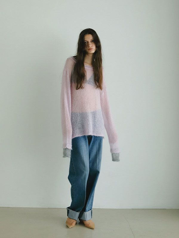 スーパーキッドモヘヤニットプルオーバー - PINK