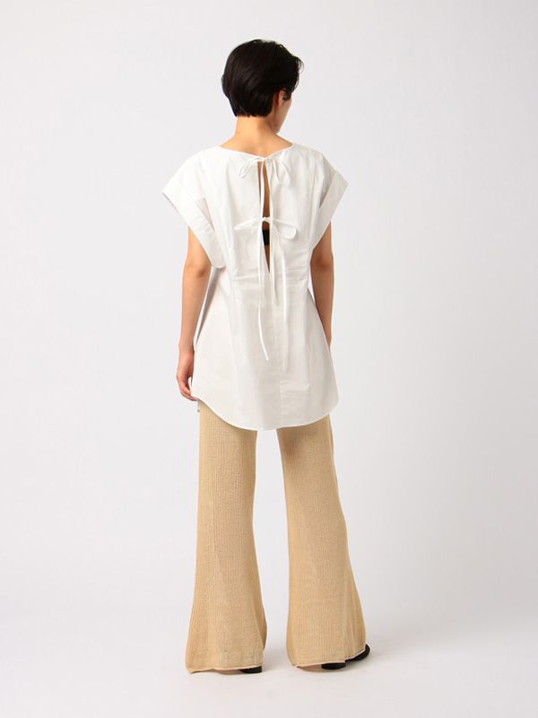 タックメッシュニットパンツ - BEIGE