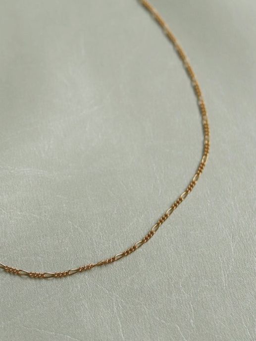 フィガロチェーンネックレス GD ゴールド 全長 50cm シンプル デザイン ユニセックス アクセサリー