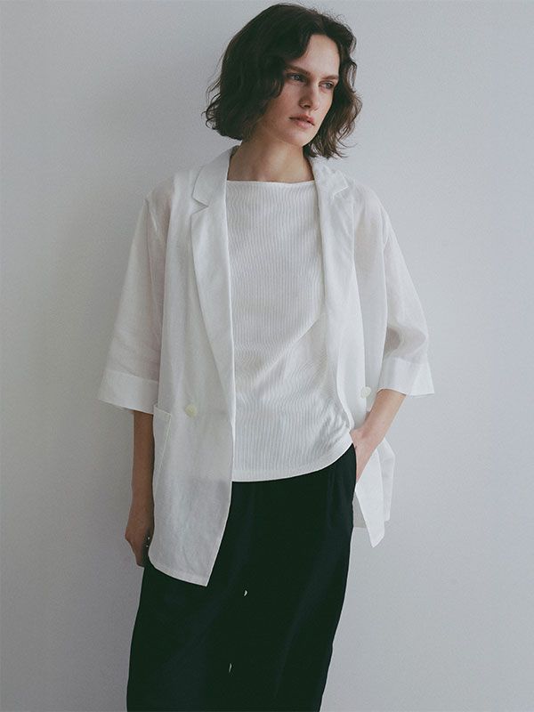 クールタッチハーフスリーブジャケット（WHITE)