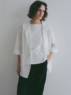 クールタッチハーフスリーブジャケット（WHITE)