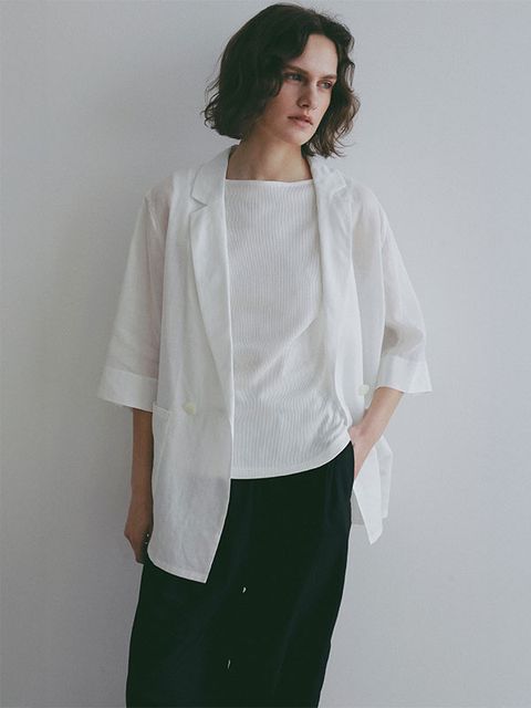 クールタッチハーフスリーブジャケット（WHITE)